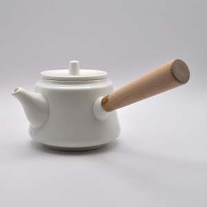 Teaware: White Ceramic Teapot with Side Handle Tea Set