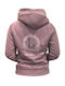 Crystal Cross Neck Heather Mini Hoodie with diamanté
