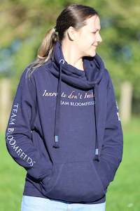 Hoodies: Omber Unisex Navy Rose Gold & Silver Team Cross Necked Hoodie
