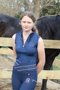 Leonora Navy Leopard Print sleeveless Base Layer