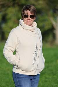 Sweater: Sabrina Winter White Ruffle Collar Team Jumper