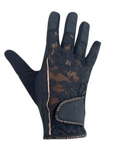 Accessories: Concours Elegant Navy & Rose Gold Lace Gloves