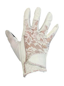 Accessories: Concours Elegant White & Rose Gold Lace Gloves