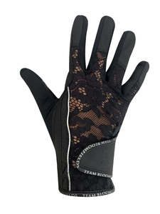 Accessories: Concours Elegant Black & Silver Lace Gloves