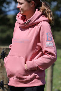 Clothing: Amelia Apricot with Rhinestones Cross Necked Hoodie