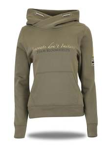 Clothing: Amelia Sage with Gold Cross Necked Hoodie