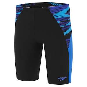 Swimwear Mens Jammers: Speedo - Mens - Endurance+ Splice Jammer - Black/Cobalt Pop