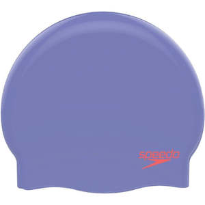 1 Caps: Speedo - Plain Moulded Silicone Junior Cap - Lilac/Red