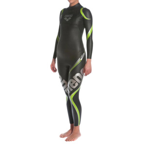 Wetsuits 1: ARENA - EX DEMO - Womens - Powerskin Carbon Tri Wetsuit - Black/Green