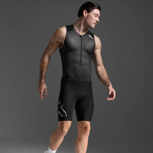 Tri Suits Mens: 2XU - Mens - Sleeveless Core Trisuit - Black/White