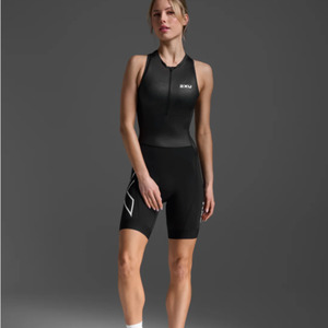 Tri Suits Womens: 2XU - Womens - Sleeveless Core Trisuit - Black/White