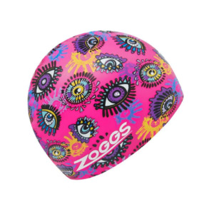 1 Caps: Zoggs - Silicone Printed Swim Cap - Look Inside Magenta