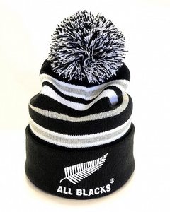 All Blacks: All Blacks Stripe Pom Pom Beanie