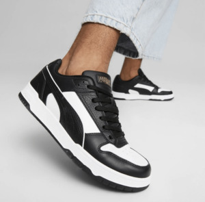 Womens Puma Rebound Trainers-Black/White