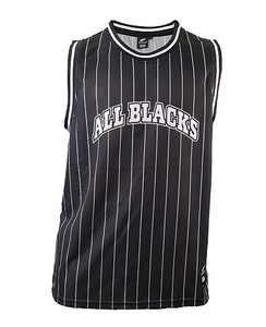 Mens All Blacks Striped Tank Singlet