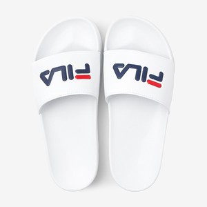 Mens Footwear: Fila Men’s Slides 21 – White Navy/Red