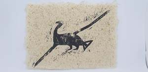 Products: Small Rock Art Print on Harakeke Paper – Cave eagle
