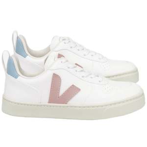 Veja Kid's Sneakers V-10 Laces - White, Babe, Steel