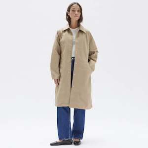 Womens Jackets Coats: Assembly Label Waxed Car Coat - Light Khaki