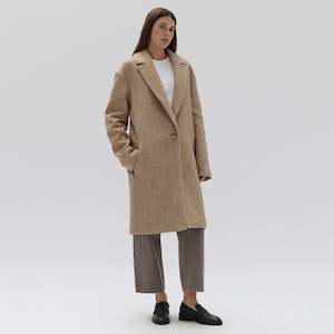 Womens Jackets Coats: Assembly Label Thea Wool Herringbone Coat - Tan