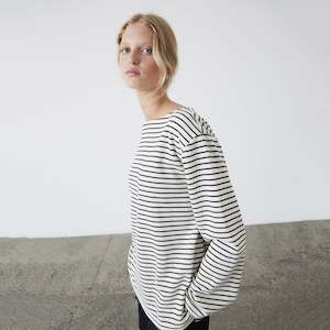 Womens Tops: Laing Pablo Sweatshirt - Black / Ecru Stripe