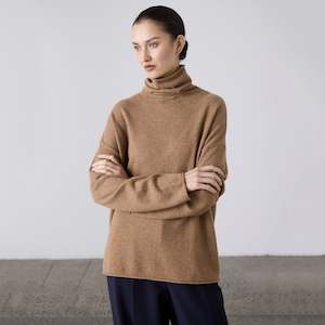 Laing Mara Cashmere Funnel Neck Sweater - Gingerbread