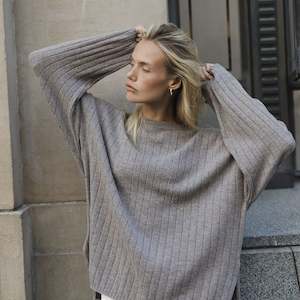 Womens Tops: Sophie Relaxed Merino Jumper - Donkey
