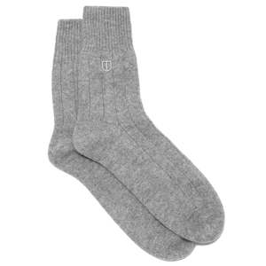 Socks: The Uniform Cashmere Socks - Light Grey
