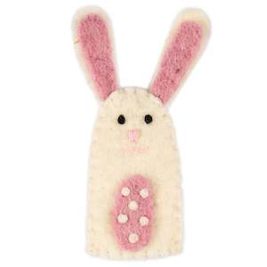 Pashom Nepal Felt Finger Puppet - Bunny