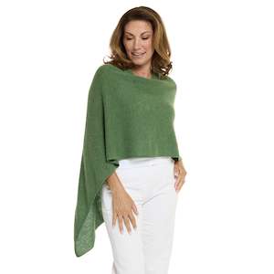 Womens Knitwear: Classic Cashmere Topper - Basil