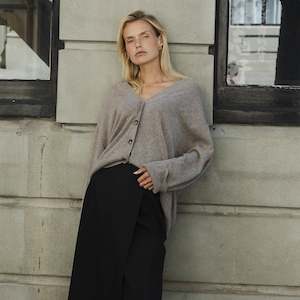 Womens Knitwear: Sophie Love Me Merino Cardigan - Donkey