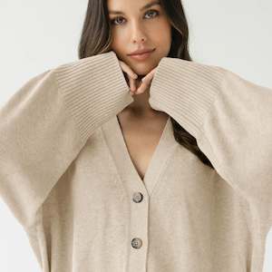 Sophie Love Me Cotton & Cashmere Cardigan - Oat