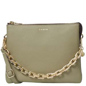 Handbags: Saben Matilda Crossbody Bag - Eucalyptus with Chunky Chain