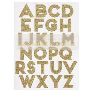 Meri Meri Sticker Sheet Set - Gold Glitter Alphabet