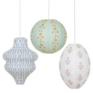 Meri Meri x Molly Mahon Hanging Paper Lanterns - Blues