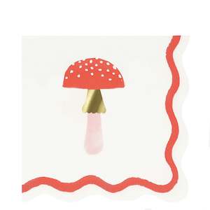 Meri Meri Small Paper Napkin Set of 16 - Merry Mushroom