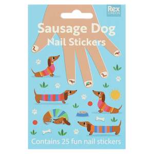 Toys Games: Rex London Children's Nail Stickers - Sunny Sausage Dog