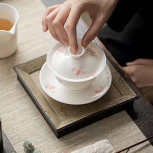 Best Sellers: Hand painted orchid Gaiwan 120ml with 4 teacups