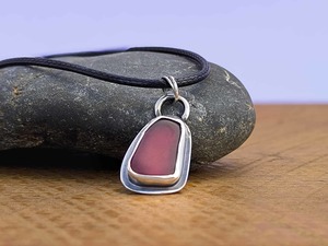 Handmade Red Sea Glass Pendant – Sterling Silver Setting - Sue Woledge – Mas&hellip;
