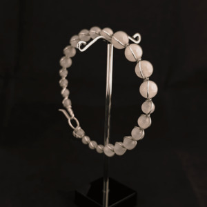 Rose Quartz Wire-Wrapped Bangle - Sue Woledge – Massage & Contact Care Te Aroha