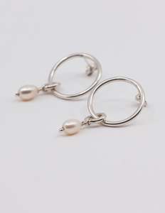 Lisa Webb | Pearl Beach Hoop Earrings Sterling Silver