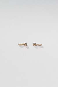 Jewellery: Lisa Webb Wave Stud Earrings | 9CT Gold | Diamond