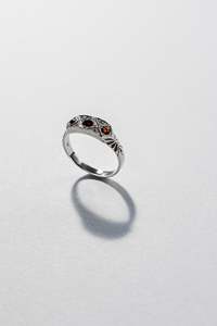 Jewellery: Lisa Webb The Pleiades Ring | STG Silver | Garnet & Diamond