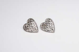 Lisa Webb Woven Heart Stud Earrings | STG Silver