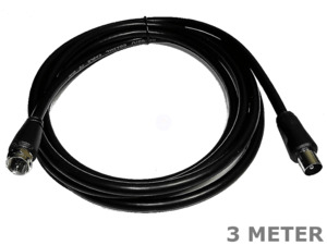 3 Meter UHF F Type Male plug to Male PAL RF cable cord 3M television tv lead