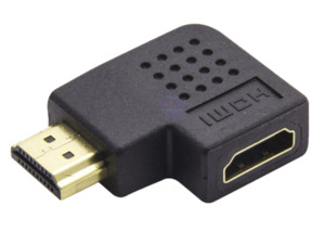 Wall Mount Tv Plugs Adapters And Cables: Right Angle 90° 90 degree elbow RIGHT HDMI Male to Female Port Saver