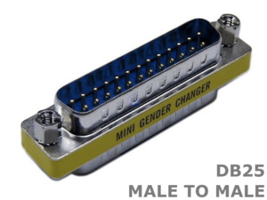 25 Pin DB25 Male to Male Mini Gender Changer