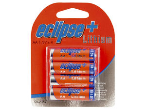 Batteries: Four Pack 1.5V Eclipse+ AA Lithium Batteries