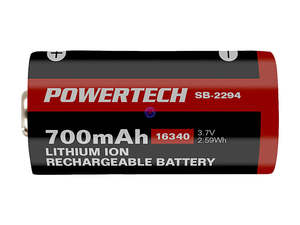 Batteries: Rechargeable Lithium-Ion 3.7V 700mAh RCR123A 16340 Battery 4 Pack