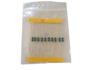 Resistors: 10x 75ohm 1/4W 0.25W 1% Metal Film Resistor